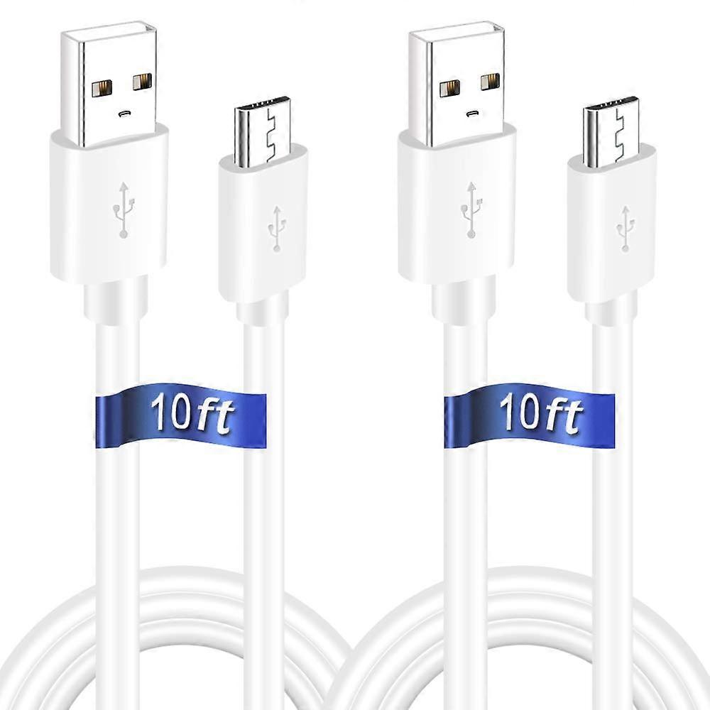 2 Pack 10FT USB Power Extension Cable with Wide Compatibility for Wyze Cam Oculus Go Security Cameras