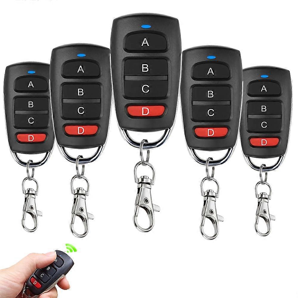5PCS Universal Garage Door Remote 433.92MHz with Easy Code Cloning and Wide Chip Compatibility