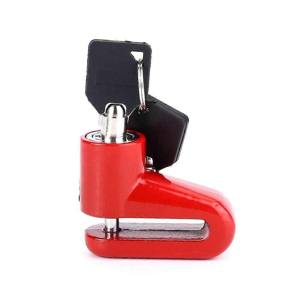 Bicycle Disc Brake Lock AntiTheft Metal with Keys for Motorcycle Scooter Security Red