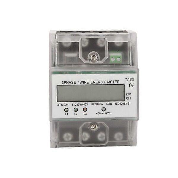Three-phase four-wire electric meter, wide temperature stability, 0.04% starting current, DIN rail power meter