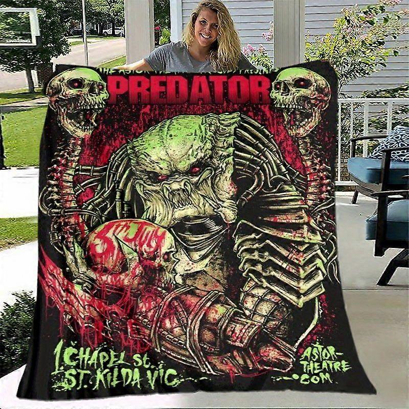 Alien Predator Horror Movie Throw Blanket  Soft Flannel