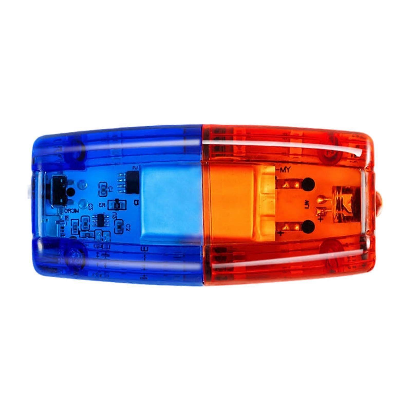 LED Warning Light Red Blue USB Rechargeable Emergency Strobe with Clamp Mount and 4 Modes