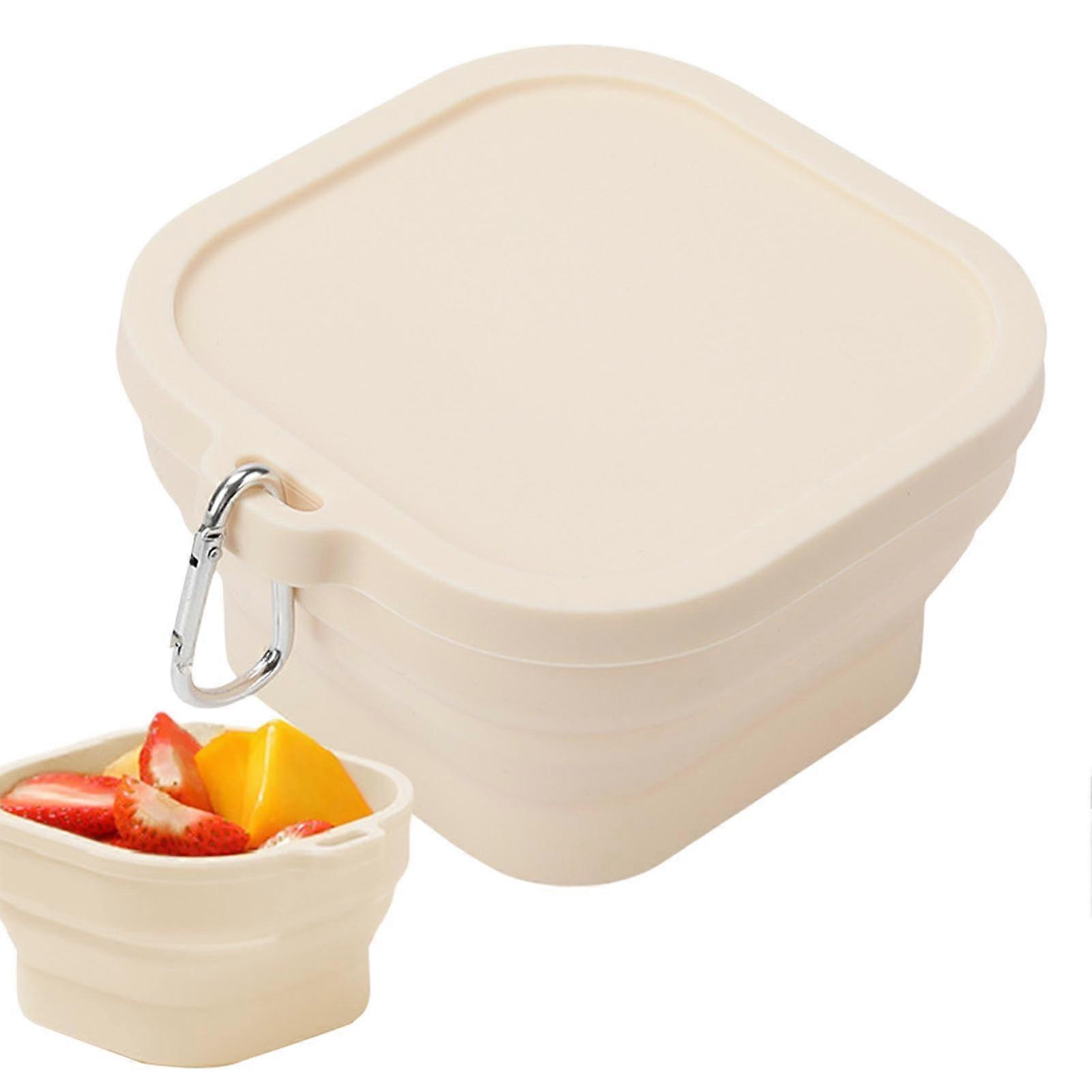 Collapsible Silicone Camping Bowl with Hook, Foldable SpaceSaving Food Storage, Microwave Safe