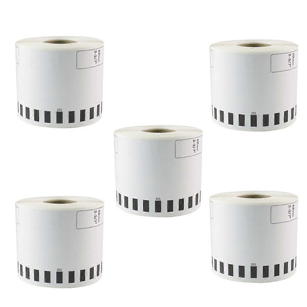 5 Refill Rolls Compatible -22205 Label 62mmx30.48M Continuous Compatible for Label Printer White Pap