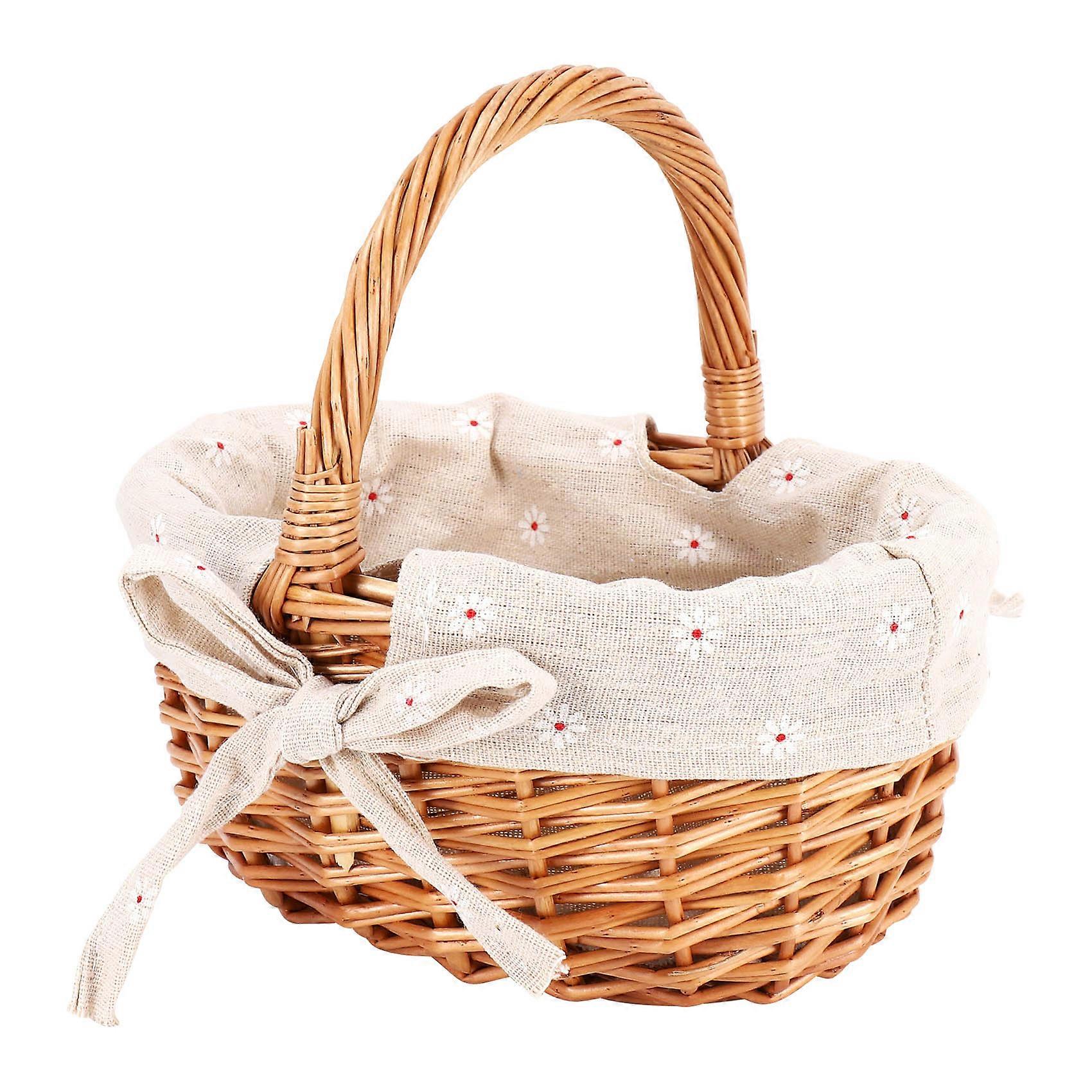 Hand-Woven Wicker Basket Simulation Single Handle