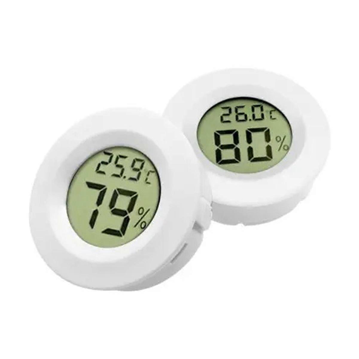 Mini LCD Digital Thermometer & Hygrometer, White,2Pcs