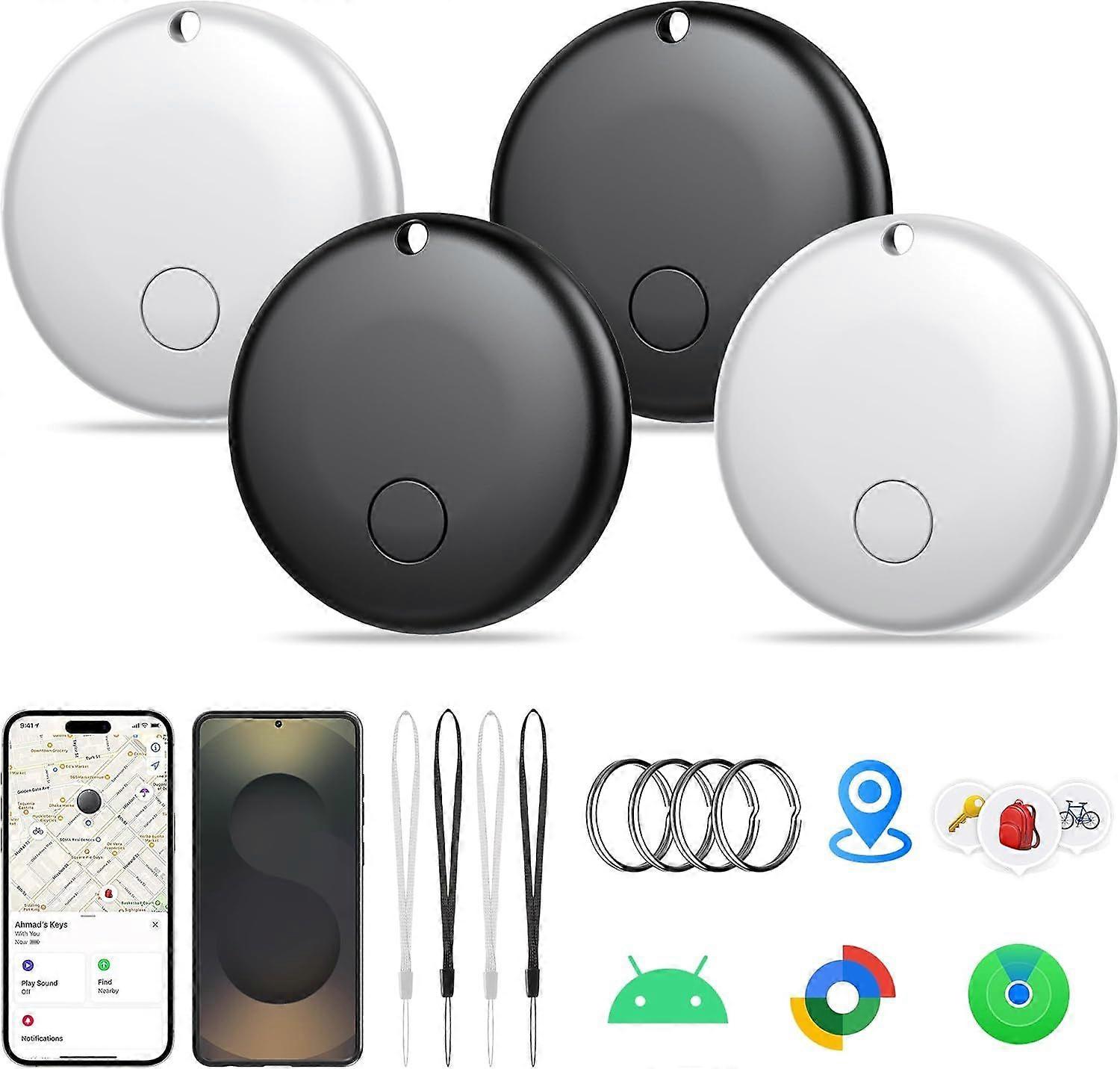 Air Tracker Tag for Android & iOS,Smart Tags-4 Pack,Dual System Bluetooth Luggage Tracker