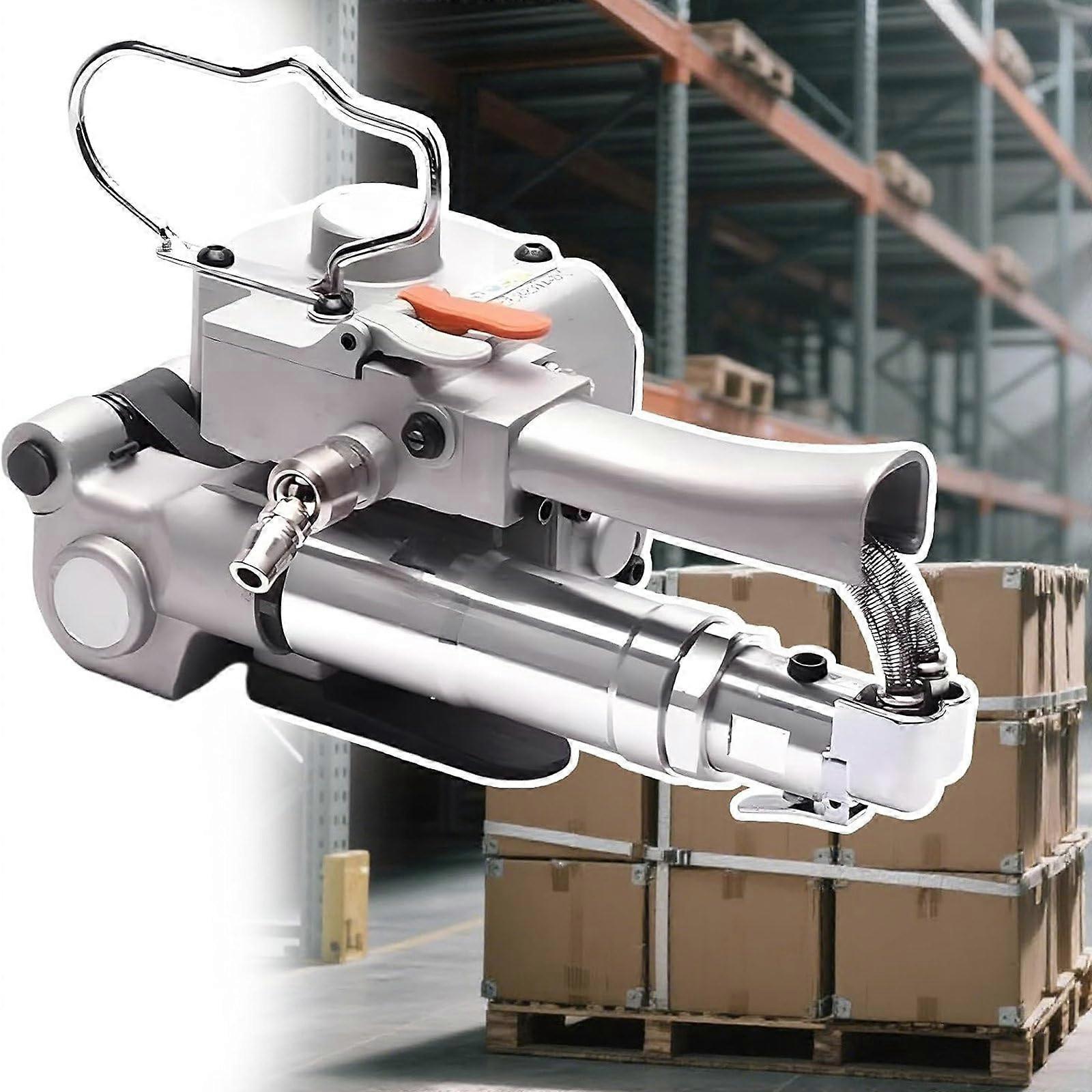 Pneumatic Strapping Tool with  Pulling Force and Friction Heat Sealing for Pallets and Timber