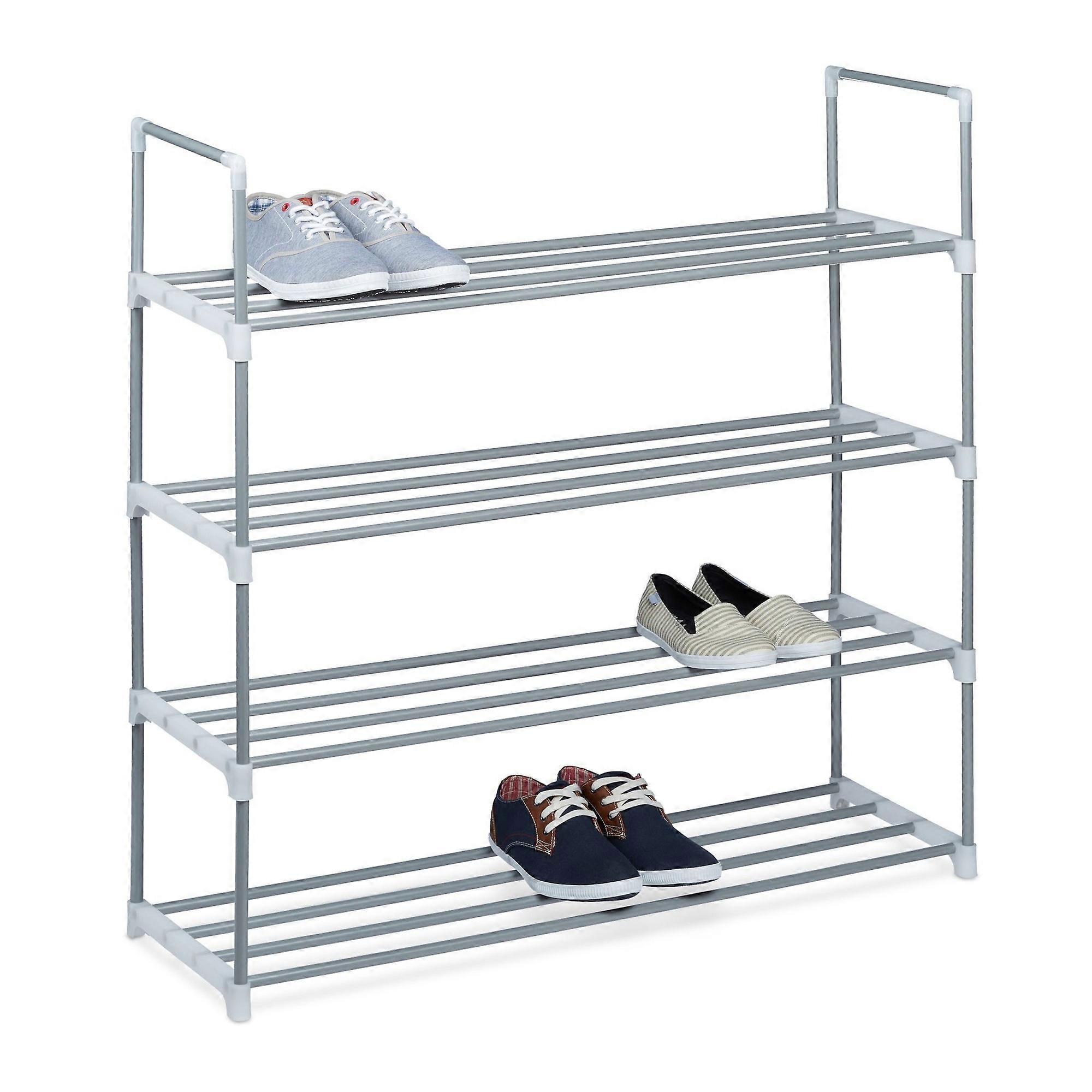 Shoe rack metal silver