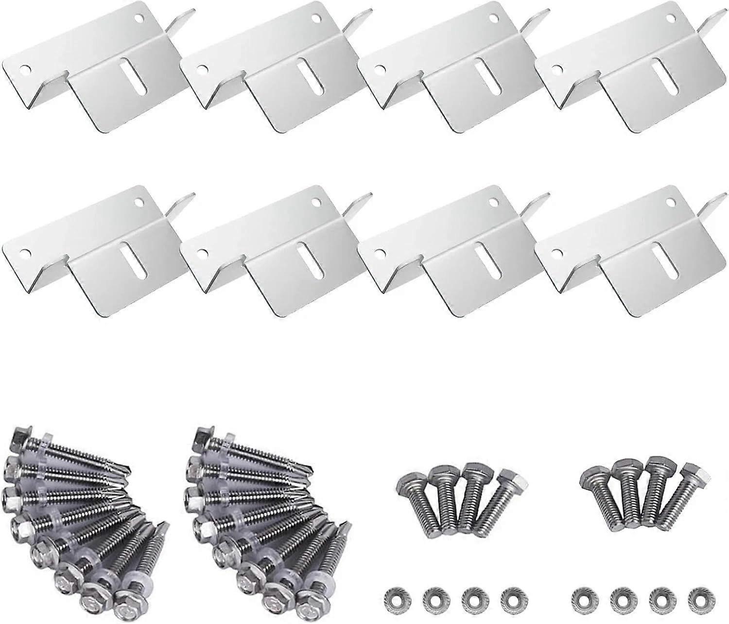 Solar Panel Mounting Brackets Kit with Nuts and Bolts, Low Profile Z Brackets for Secure Install