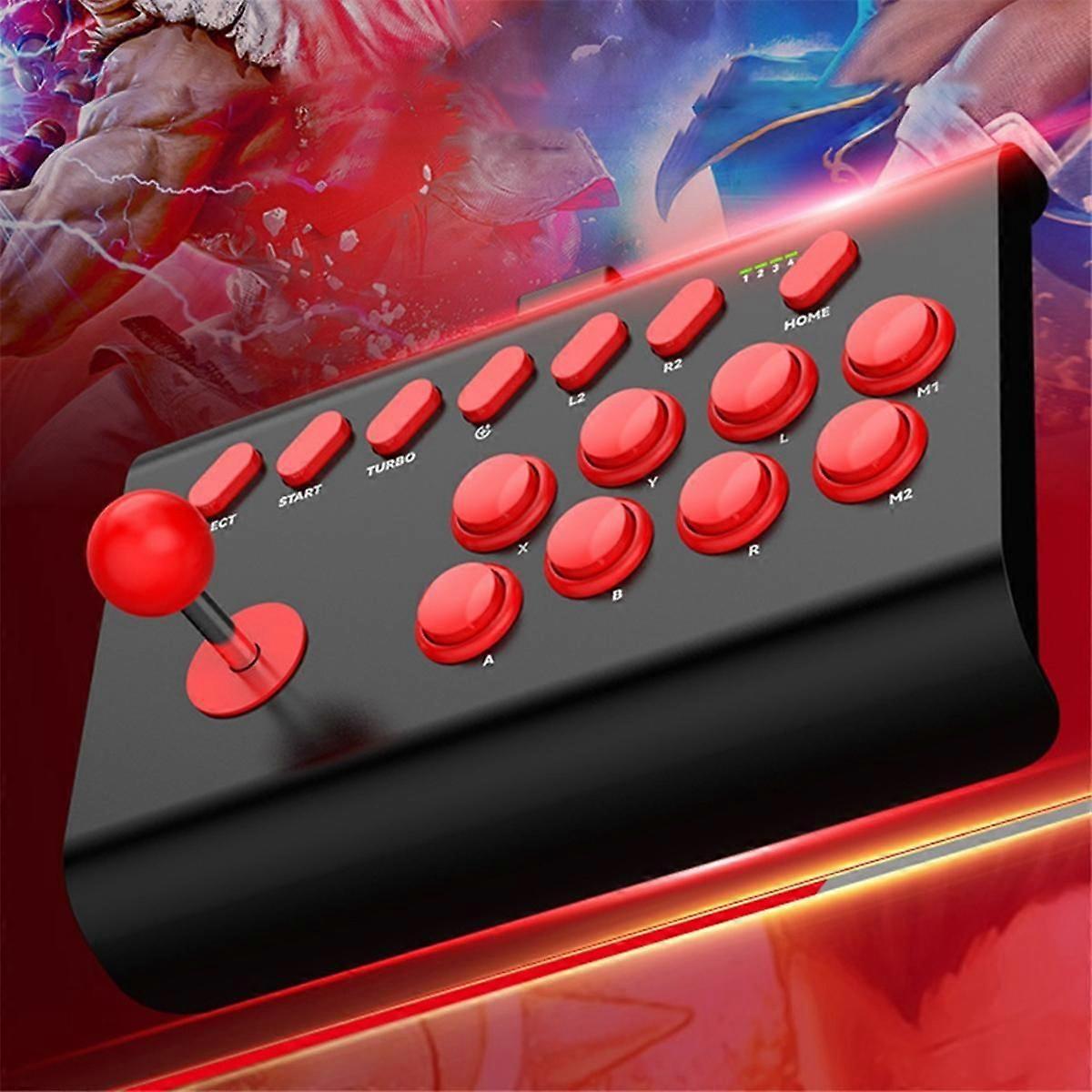 Y02 Fighting Game Joystick with Stretchable Bracket Console 3-Mode Connection Macro/TURBO Function