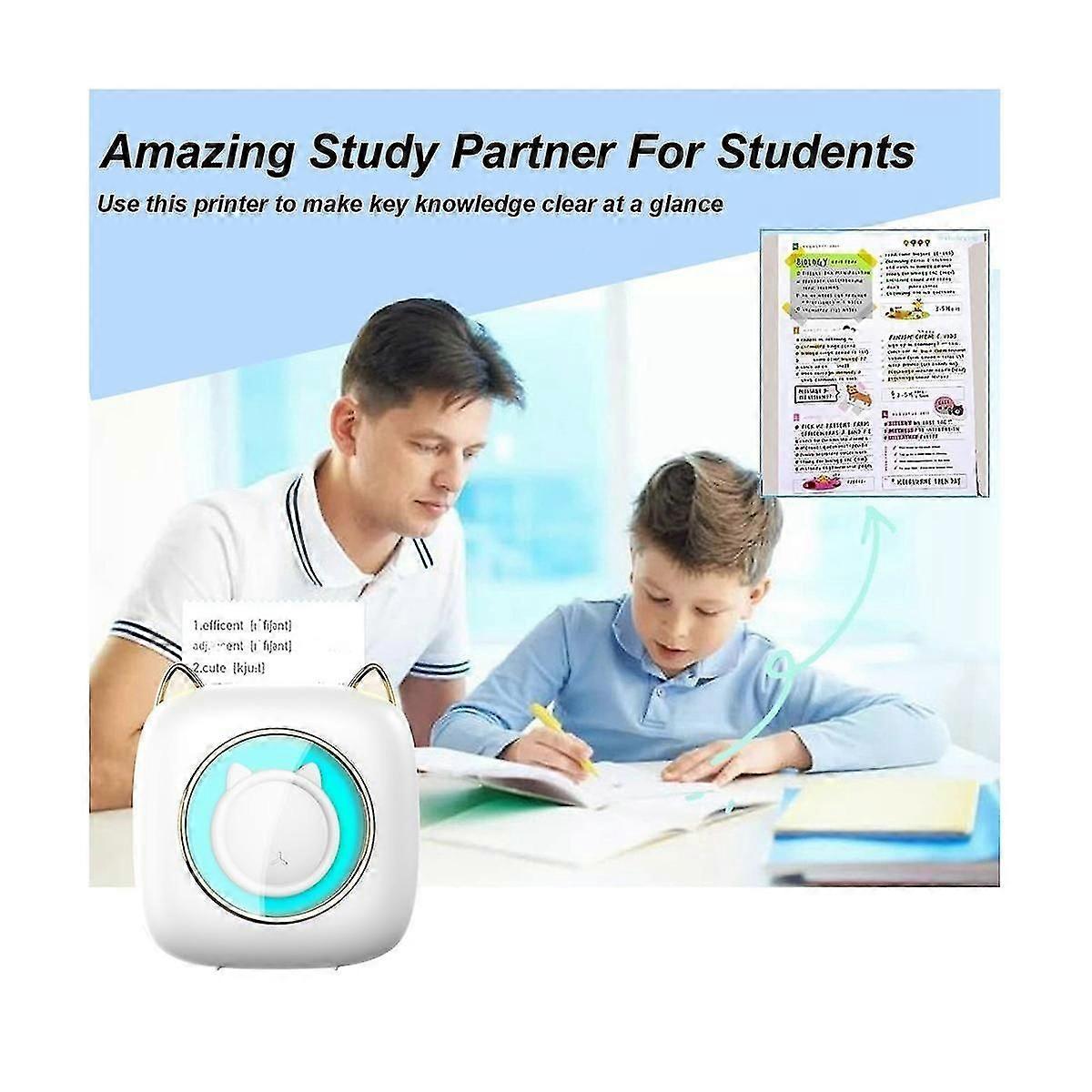 Mini Thermal Label Printer Smart Portable Photo Printer Wrong Question Printer With Thermal Paper+s