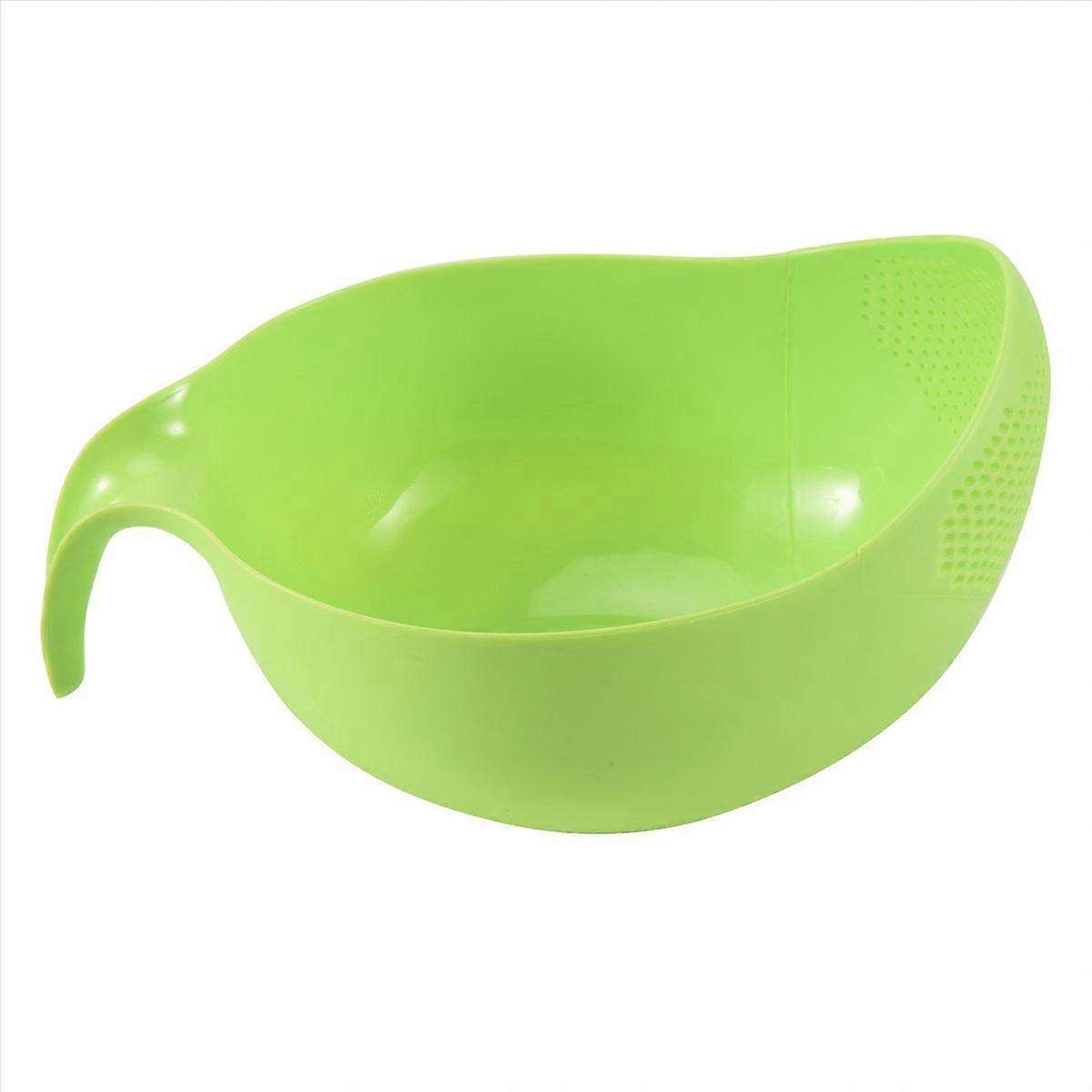 Durable Rice Washing Filter Strainer Kitchen Tool With Handle Green