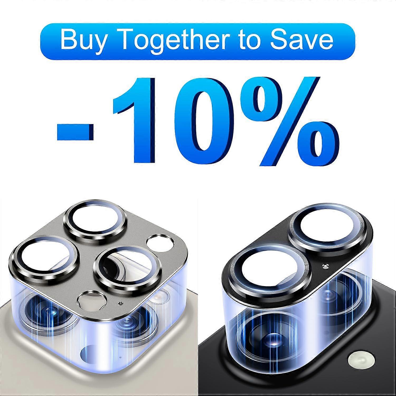 Camera Lens Protector Tempered Glass Metal Frame ScratchResistant Cover for iPhone 16 Pro Max/Plus