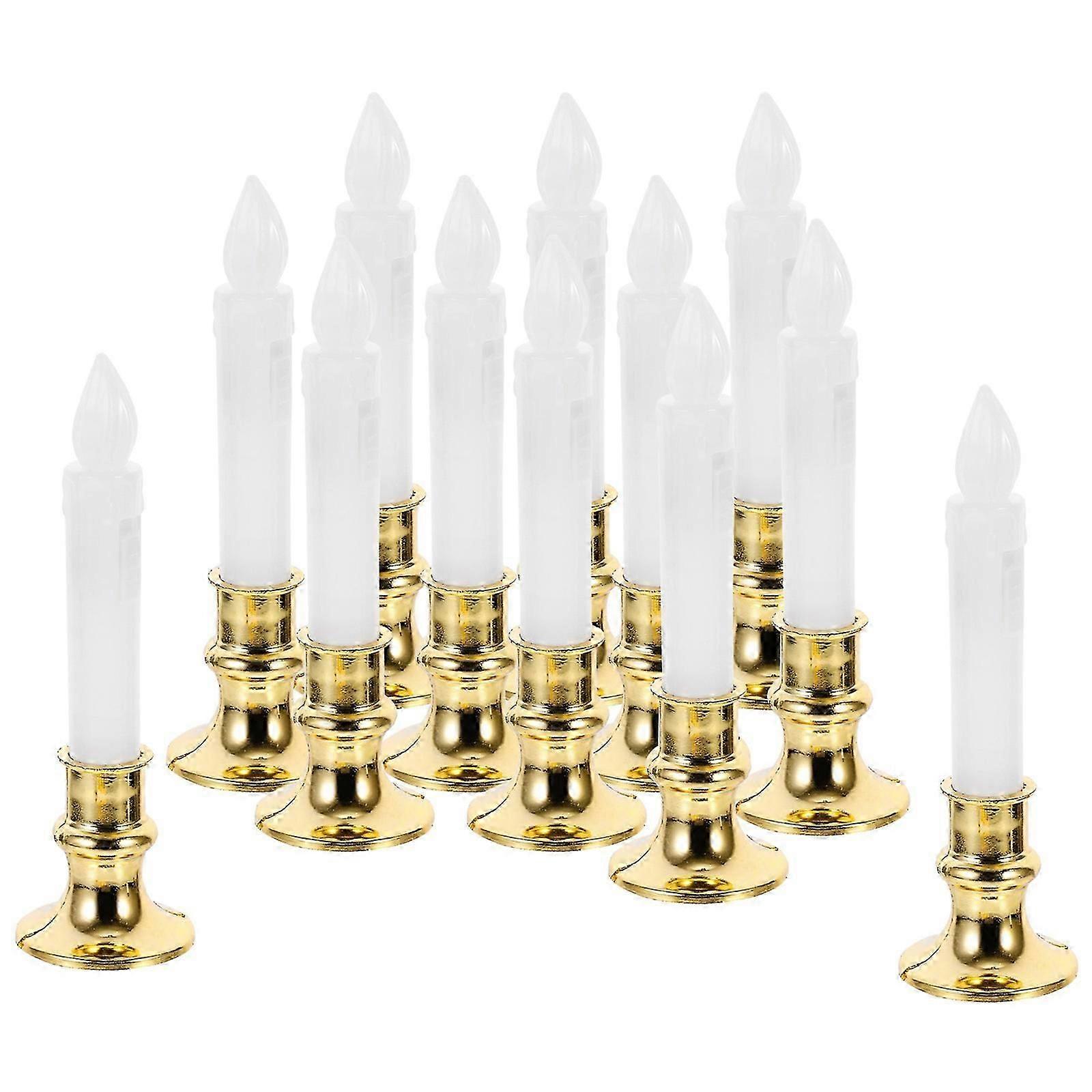 Electronic Candle Lamp Simulation Candle LED Light for Decor 12Pcs Set