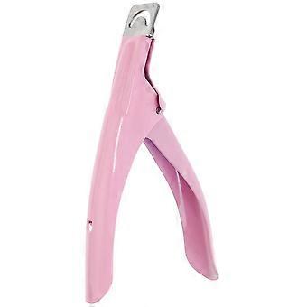 Acrylic Nail Clipper with Pink Handle for Professionals, Ergonomic Grip False Nail Tip Cutter