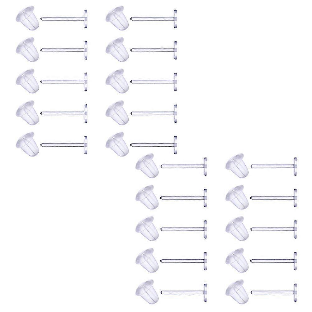 Plastic Ear Studs Transparent Earring Making Accessories for DIY 200Pcs