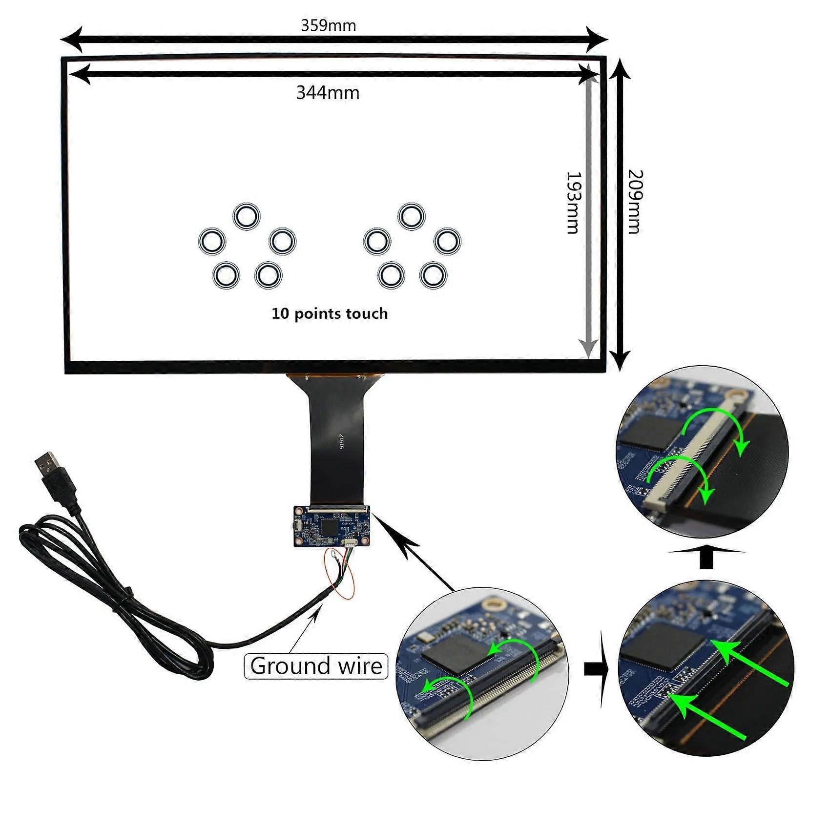 15.6" Capacitive Screen Panel For 15.6inch 1920x1080 Lcd Screen