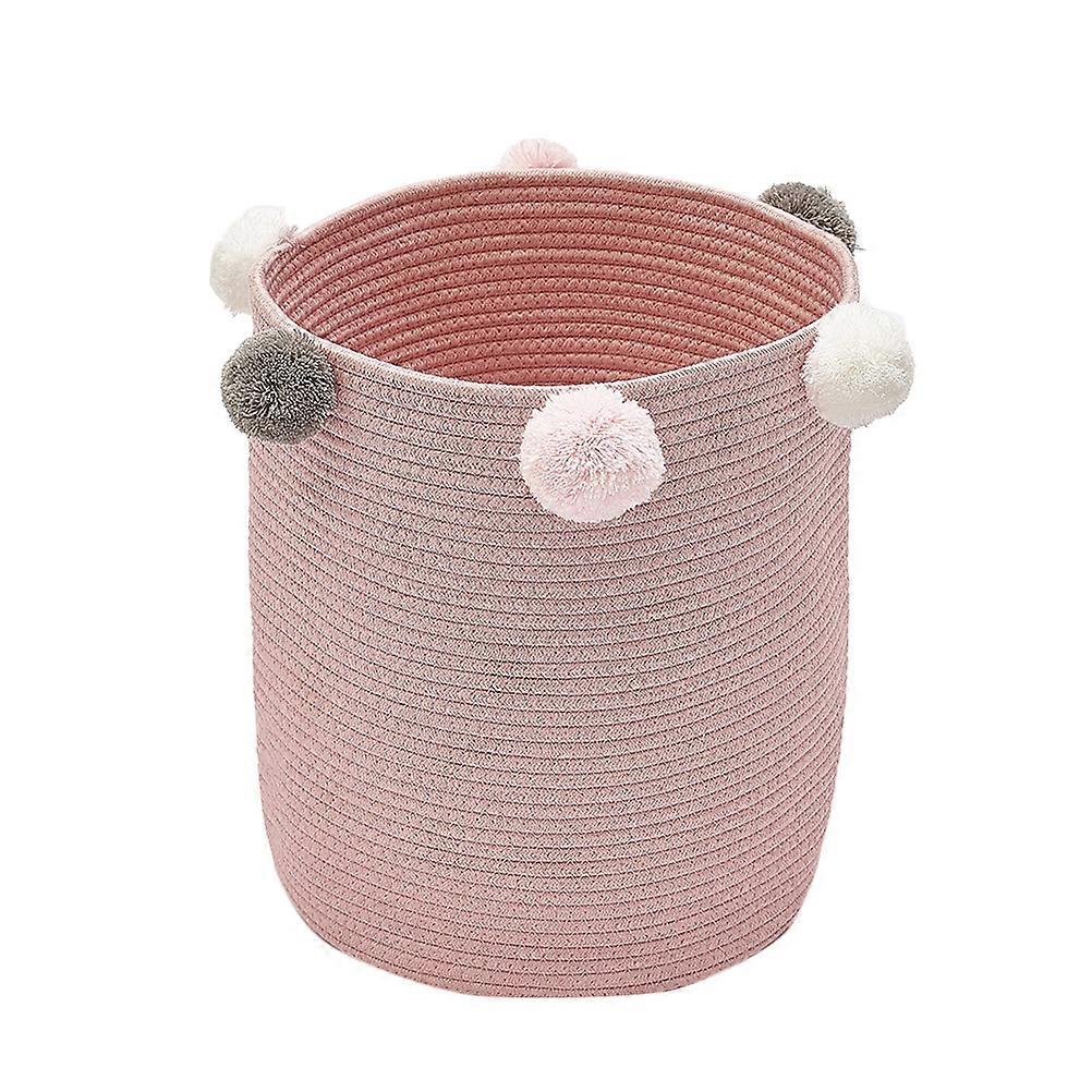 Collection Basket Round Storage Container for Storage Pink Clothes Hamper