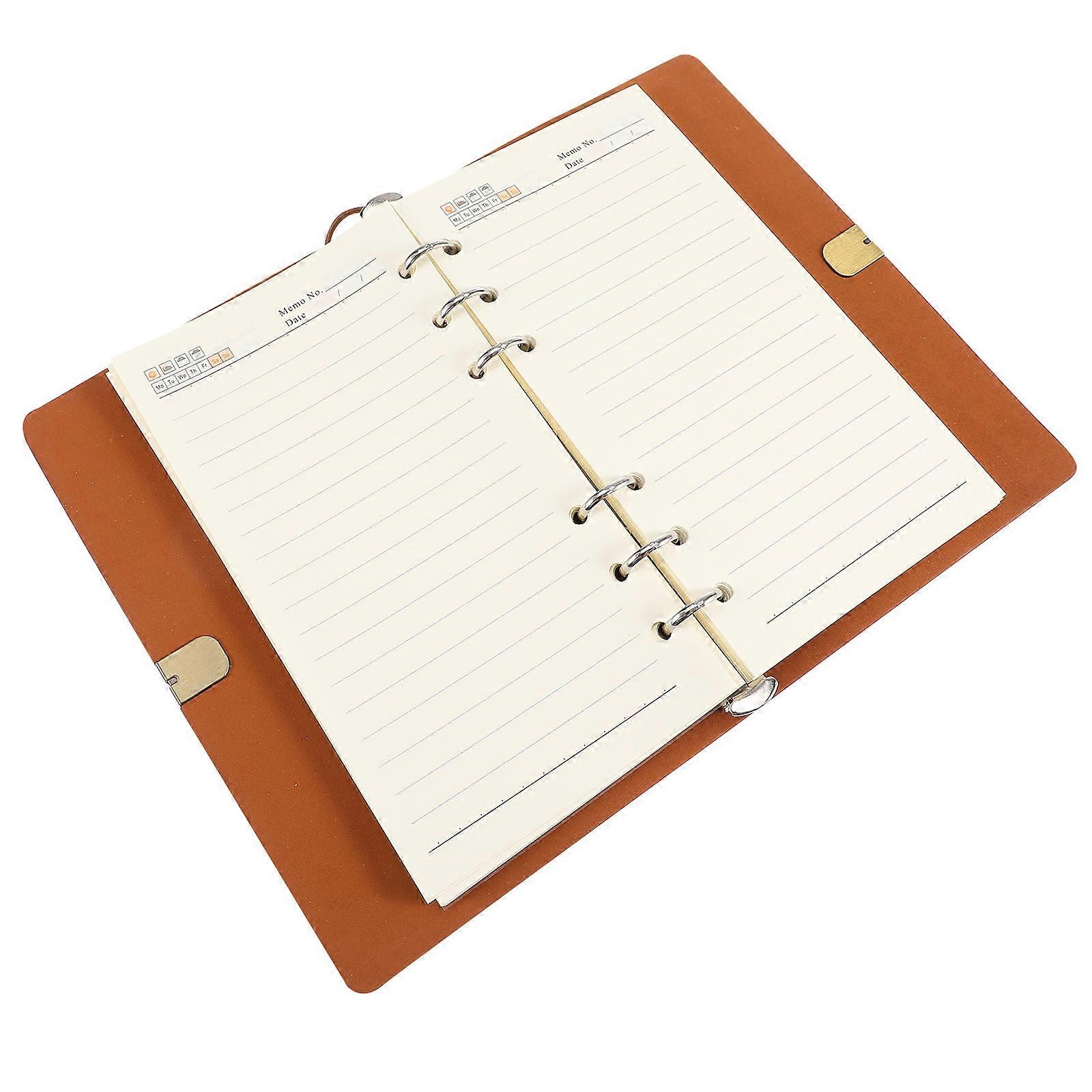 Soft Cover Brown Notebook for Daily Writing Portable PU Notepad