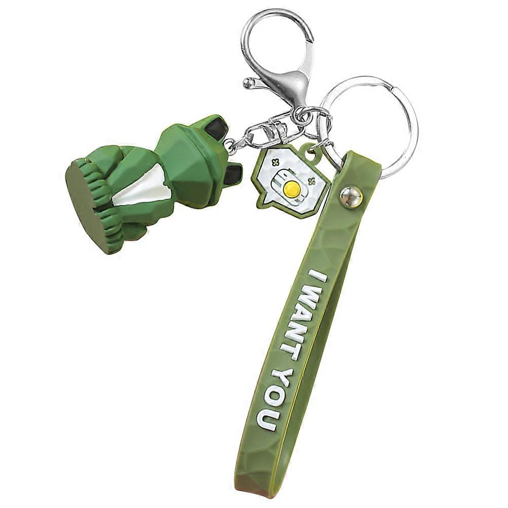 Creative Frog PVC Keychains for Decoration 3Pcs Geometric Pendant