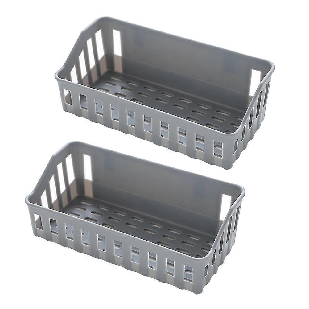 Bathroom Organizer Storage Rack Easy Install Plastic Shelf 2Pcs