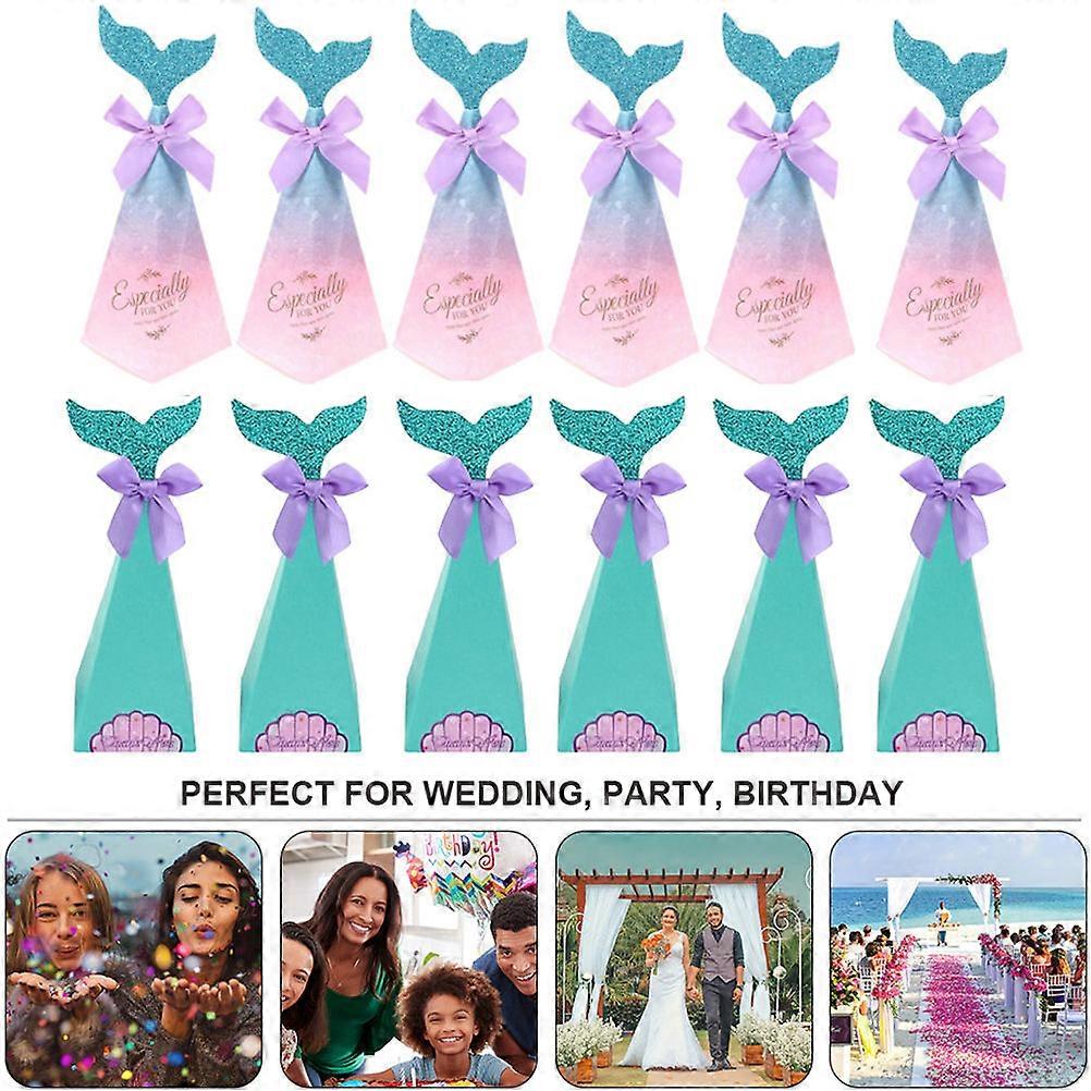Wedding Candy Box Mermaid Shape with Material 30Pcs Set