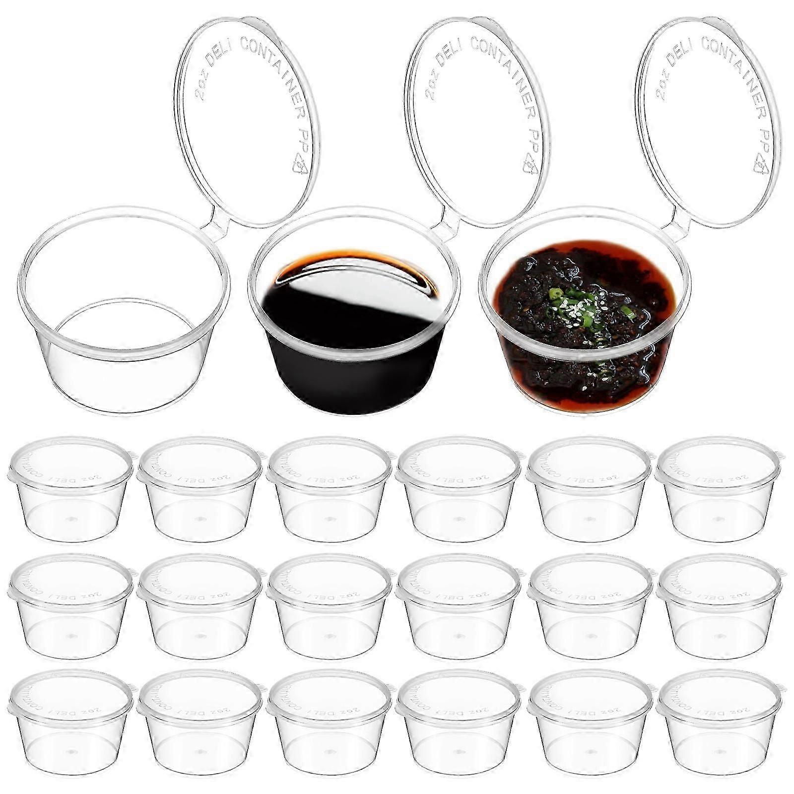 Transparent Portion Cups Plastic for Storage Use 100Pcs Dressing Containers