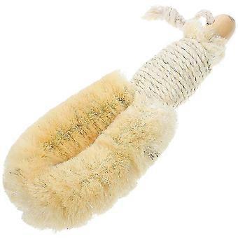 Exfoliating Bath Brush with Wood Handle Shower Scrubber compatible with Body Bathing Use
