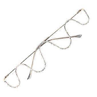 Golden Metal Decorative Glasses Frame for Women Perfect for Parties and Festivals 1 Pc