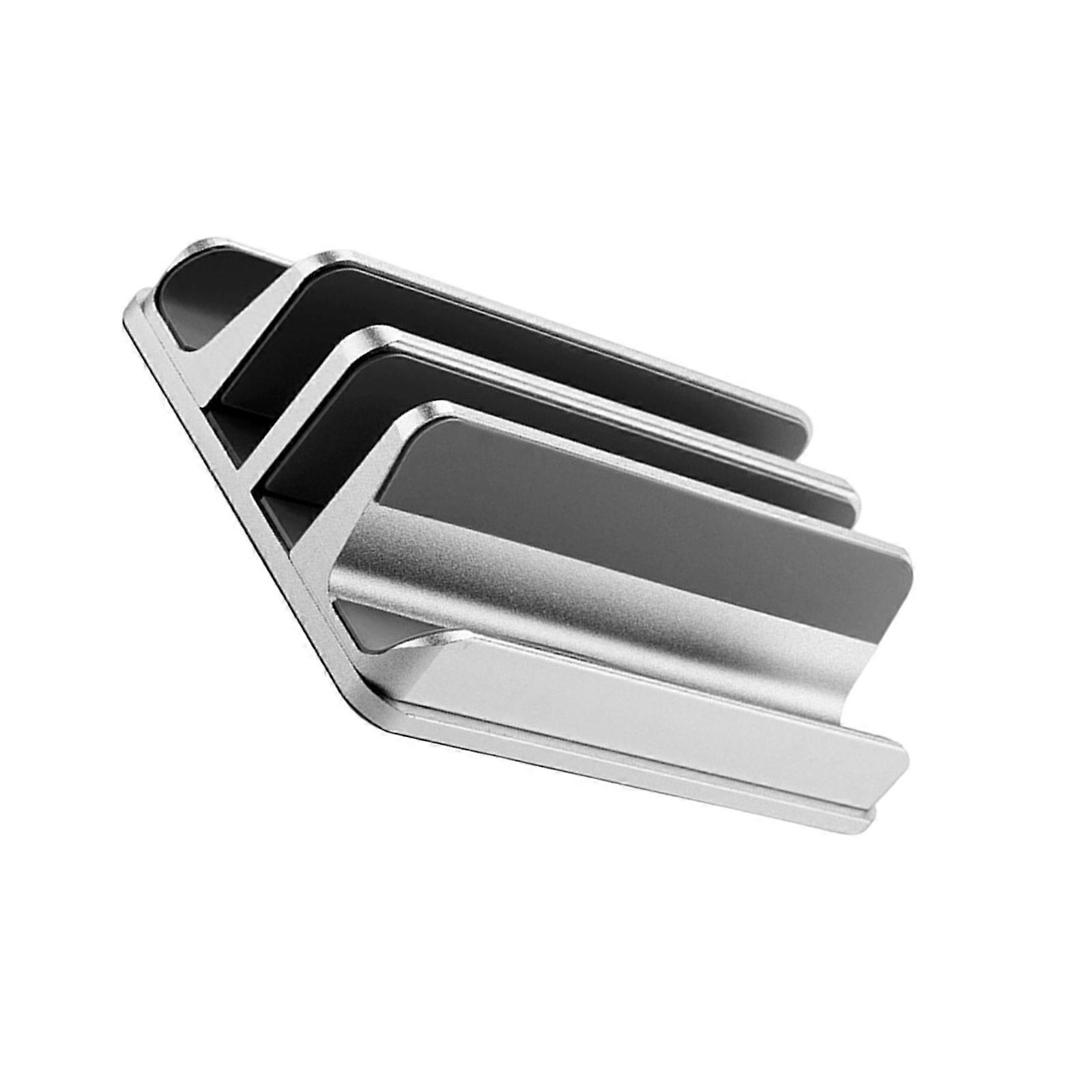 Space Saving Vertical Aluminum Stand for Laptops Tablets Adjustable Width NonSlip Design Cooling Compatibility  Silver