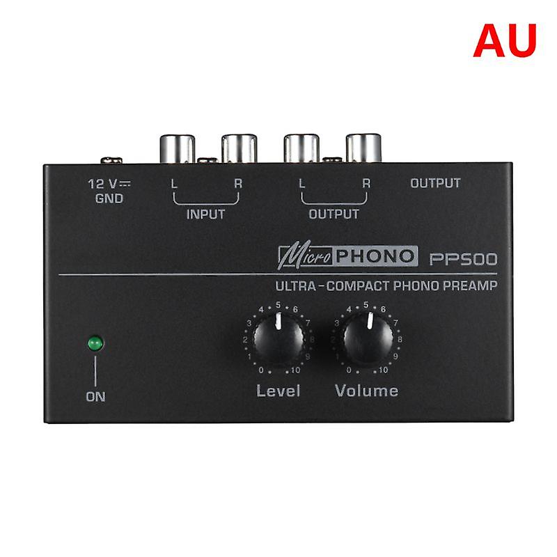 PP500 Phono Preamp Preamplifier with Level Volume Controls RCA Input Output 1/4" TRS Interfaces for LP Vinyl Turntable