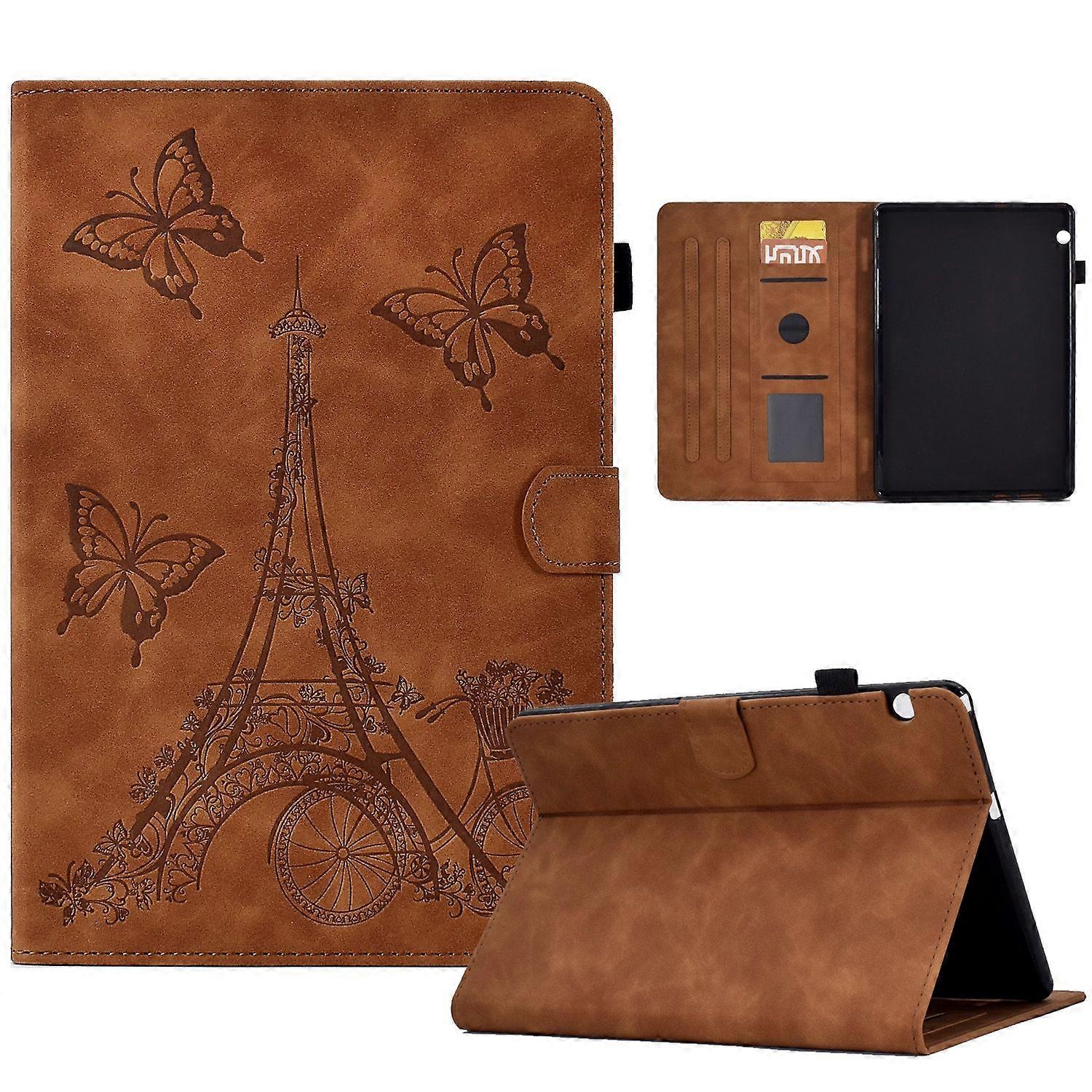 Tower Embossed Case For Huawei MediaPad T5 Brown