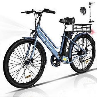 Colorway 26" Electric Bike VAE Blue - 250W Motor - Removable Lithium Battery 36V 12Ah + COLORWAY Rear Basket