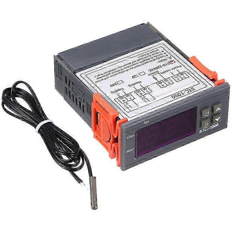 STC-1000 Digital Temperature Controller, Heating Cooling Centigrade Thermostat, With Sensor, 110-220Vac