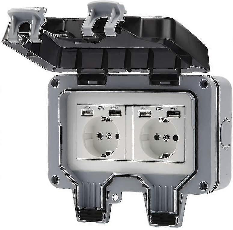 Garden Sockets Outdoor Socket Ip66 Weatherproof Usb Socket Socket Wall-mounted