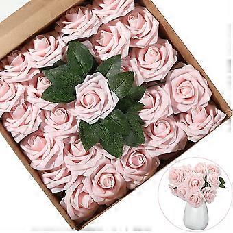 50 Stück Valentinstag Kunstschaum Rose Vintage Fake Rosen DIY für Hochzeit Braut Dusche Bankett Party Tafelaufsätze und Heimdekoration (Rosa)