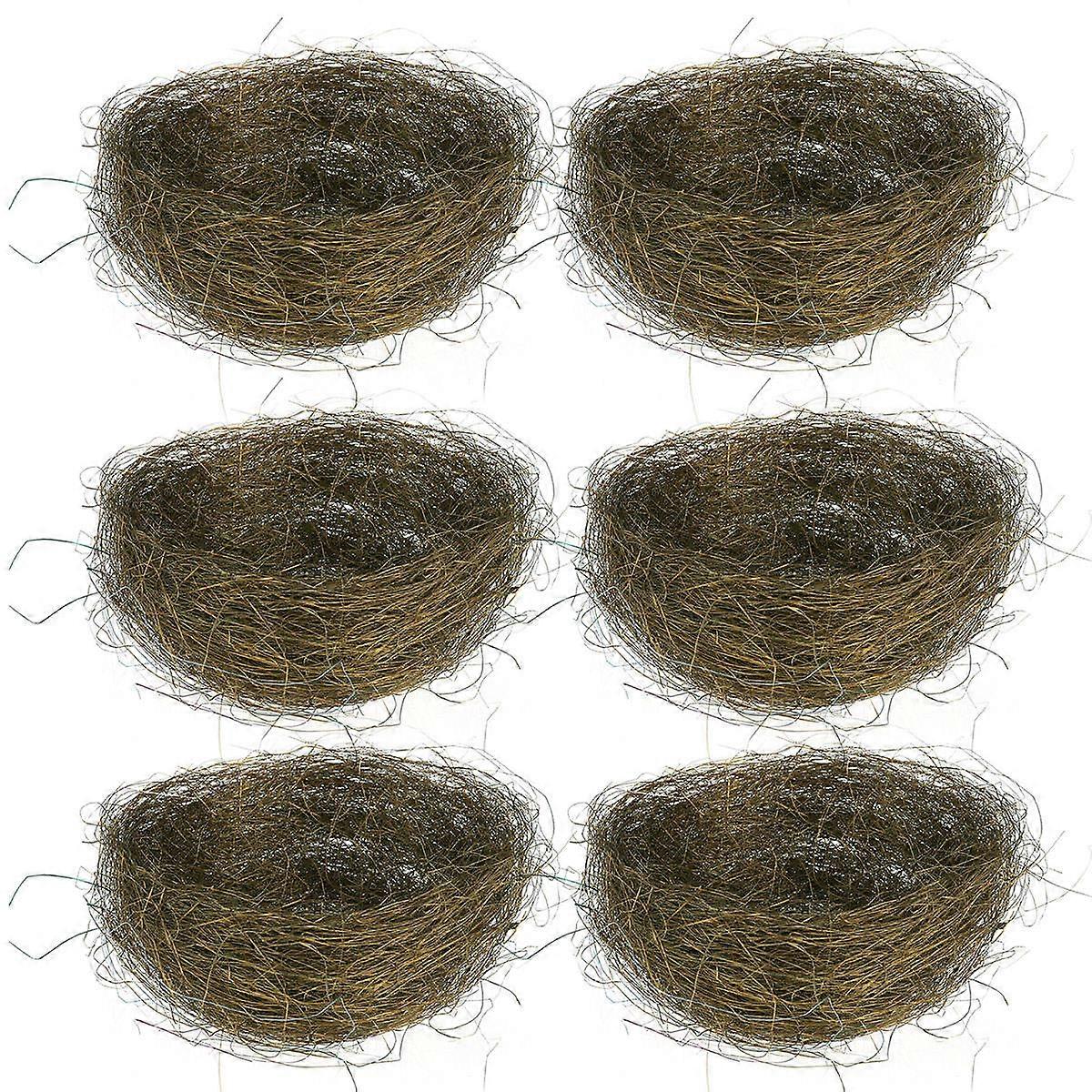 Bird Nest Artificial Nest for Easter 6Pcs Mini Colored Thread Nests