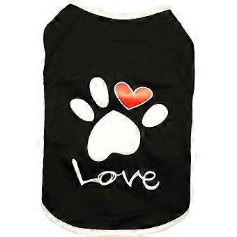 Dww-Pet T-Shirt, weiches, atmungsaktives, ärmelloses Hunde-T-Shirt, Schmutzwäsche-Kleidung für Welpen und Katzen, Schwarz