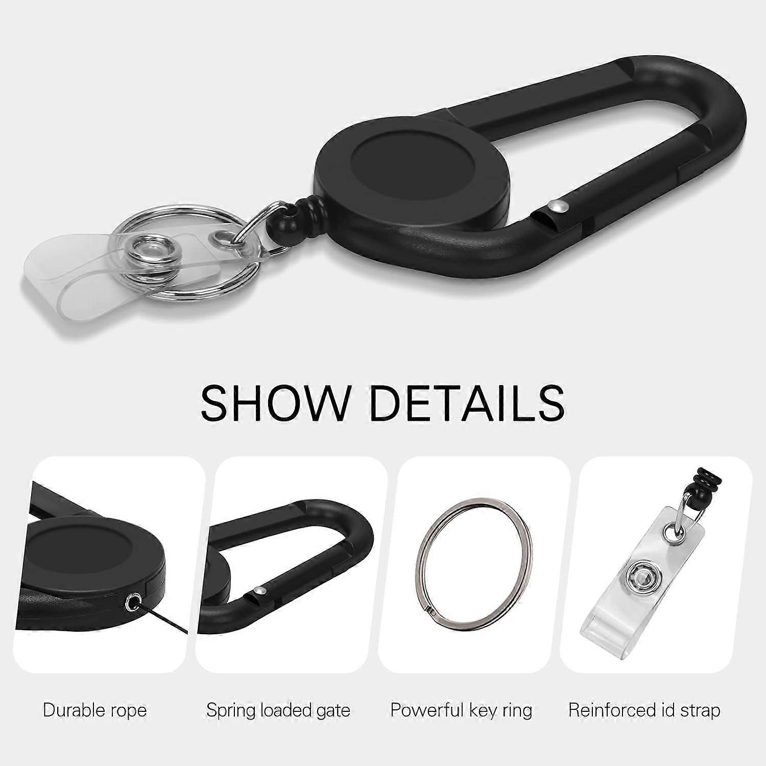 2-pack retractable keychains, heavy-duty retractable keychains