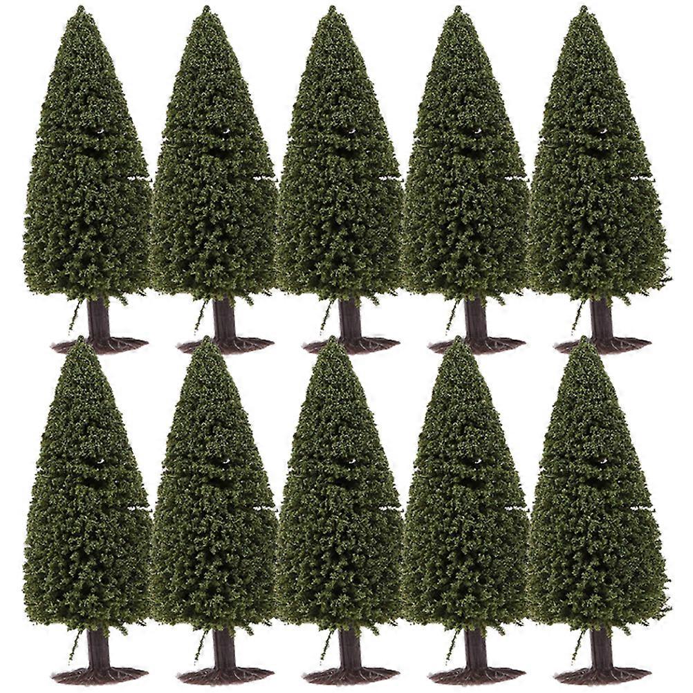 10pcs Miniature Pine Trees Model Green Scenery Landscape Based Cedar Trees