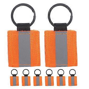 8pcs Double Face Réfléchissant Porte-clés Étiquette Réfléchissant Équipement Sécurité Sac À Dos Tag
