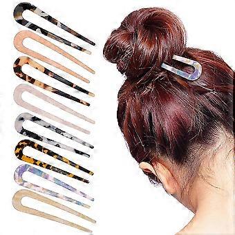8 piezas de horquillas en forma de U compatibles con el cabello, pasadores para el cabello, pinzas para moños, accesorios para el cabello de mujer