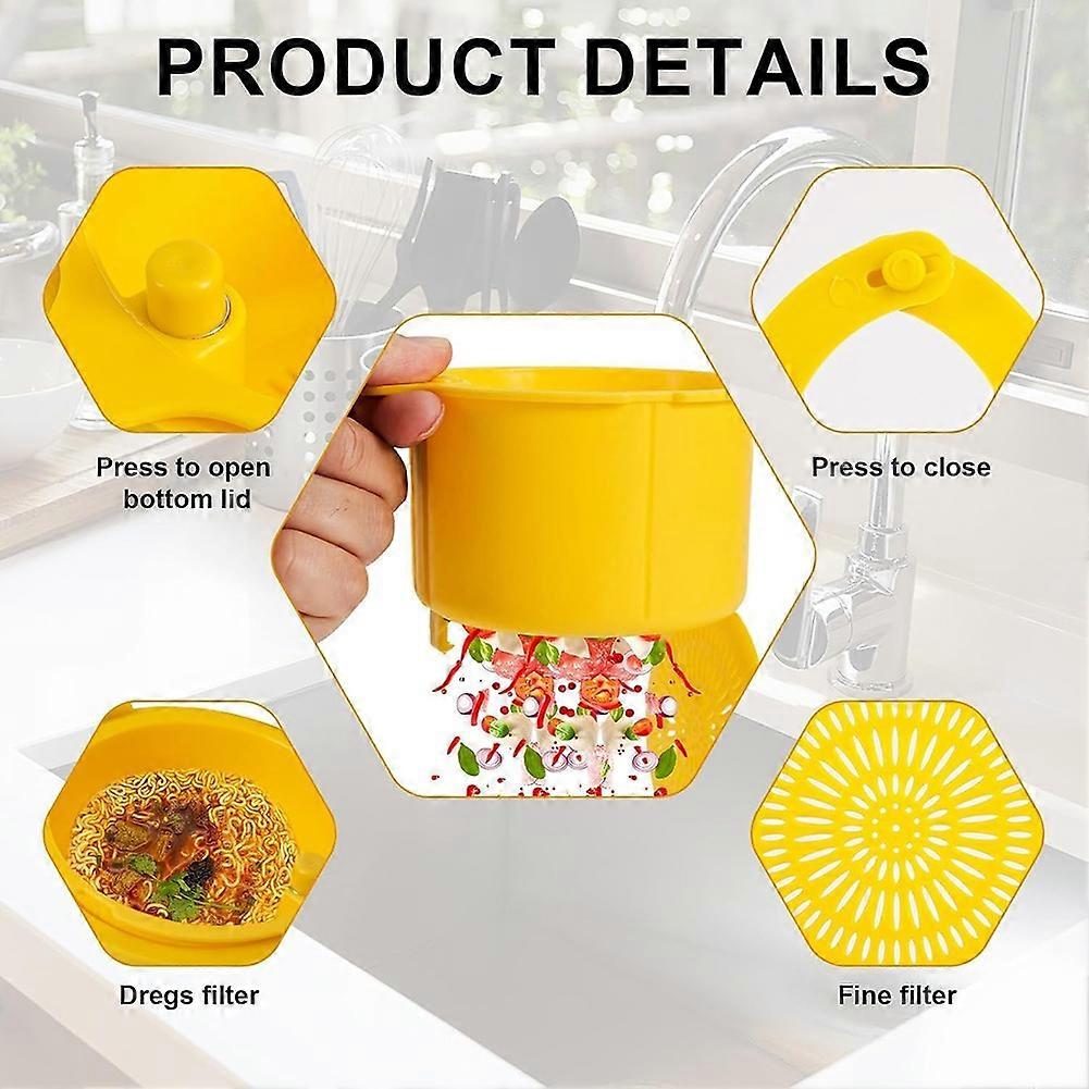 Kitchen Sink Strainer Basket Multi-Functional Faucet Hanging Strainer with Automatic Dumping