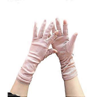 Summer UV Protection Sun Block Gloves, Lightweight Breathable Cotton, Non-slip, for Outdoor Camping Fishing Driving Cycling