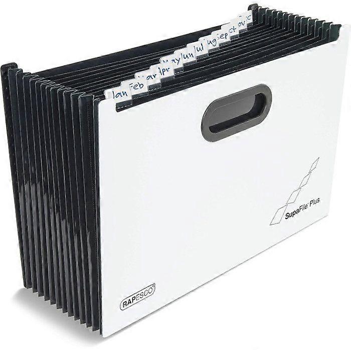 Sorter - Briefcase - 13 compartments - A4+ - Black/White - A4 Documents - Rapesco