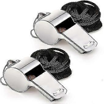 2pcs Apito, Aço Inoxidável Super Alto Apito Esportivo Com Cordão - RIpj