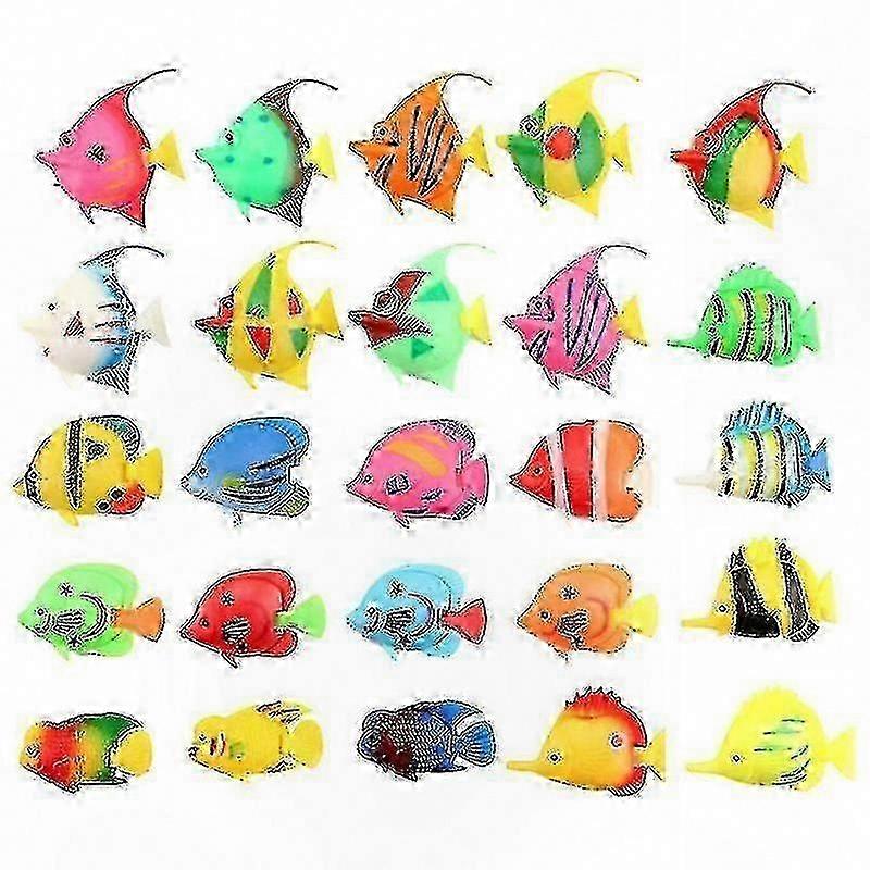 Plastic Fish Set, 25 Pack Durable Figures for Crafts, Decorations and DIY Projects