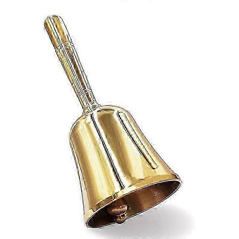 Super Loud Hand Barking Bell, Solid Brass Dinner Bell Gold