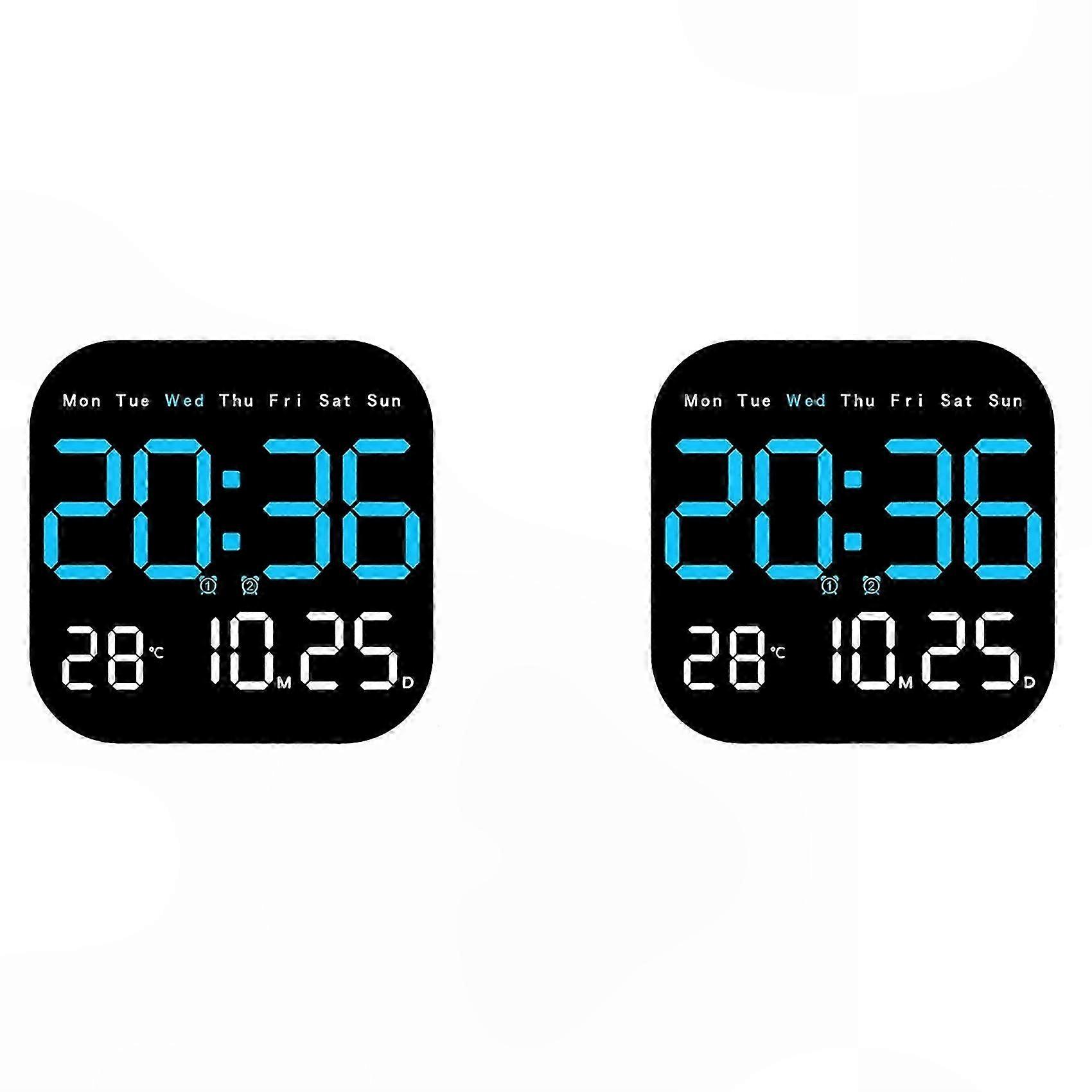 Clear Time & Date Tracking: 2-Pack Multifunction Digital LED Calendar with Remote Control, Battery Operated